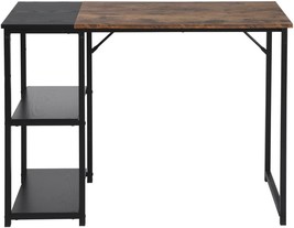 Black Brown Wood Top Contemporary Writing Table With 2, By Homy Casa Inc. - £51.93 GBP