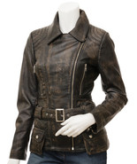 LE Women Vintage Biker Leather Jacket Simi - $2,638.53 MXN+