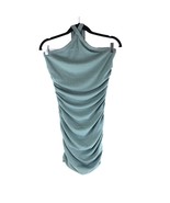Princess Polly Mariana Mini Dress Halter Ribbed Ruched Sage Blue 8 - £15.41 GBP