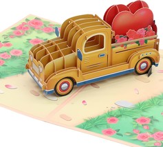 Valentine&#39;s Day Card Truck of Heart Pop Up Cards Paper Valentines Day Card 3D Po - £17.82 GBP