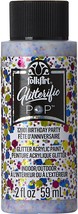 Folkart Glitterific Pop Acrylic Paint 2oz-Birthday - £13.39 GBP