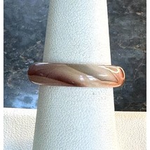 SOLID RED BANDED AGATE BAND RING SIZE 7.75 SKY - $21.88