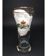 Carlsberg Beer Glass Pilsner Gold Trim 16 oz Pint Danish Advertising Col... - $240.75 MXN