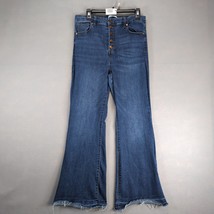 Celebrity Pink Flare Leg Copper Button Fly Jeans Women&#39;s 31x30 Raw Hem S... - $22.00