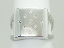 Men&#39;s 0.15ct tw Earth Mined Diamond Solid Statement Ring 14k White Gold Size 10 - £546.51 GBP
