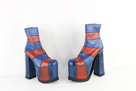 Vtg 90s Luichiny Women 8 Pebble Grain Leather Side Zip Heel Platform Boo... - £426.03 GBP