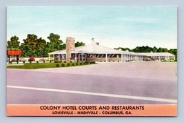 Colony Hotel Courts Motel and Restaurants Columbus Georgia UNP LInen Postcard P3 - £2.10 GBP