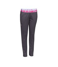 Under Armour Girl s Eliminate Track Pants Activewear, Lead/Pink, Large - $19.79