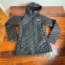 The North Face Womens ThermoBall Eco Hoodie Black Quilted Puffer Jacket XS - $52.47