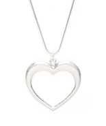 Open Heart Long Pendant Necklace Set - £14.37 GBP
