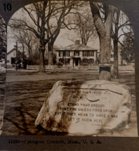 Revolutionary War Monument Lexington Common Massachusetts Keystone Stere... - $2.92
