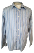 AEROPOSTALE Men shirt DRESS striped lng slv pit to pit 22 sz M authentic fit - £13.92 GBP