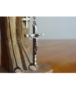 Wood Monk Priest Vintage Carved Religious Figure Figurine Cross Rosary I... - £30.32 GBP