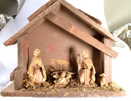 #3075 Fontanini Nativity - 5 figures glued into Creche - $35.00