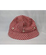 Vintage Red White Gingham Hat Infant Size 17 USA - £6.85 GBP