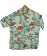 Vintage Pierre Cardin Hawaiian Button Up Shirt sz XL Men Blue Red Palms ... - $36.53 CAD
