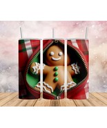 Skinny Tumbler with Straw, 20oz/30oz, Gingerbread Man, awd-853 - £28.48 GBP+