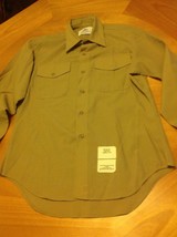 Vintage Naval Button Down Uniform Shirt Military Long sleeve Safari 16/3... - $13.56