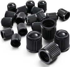 Tyre Valve Dust Caps 20 Pack for Car, Motorbike, Trucks, Bike, Bicycle (Black) - £7.39 GBP