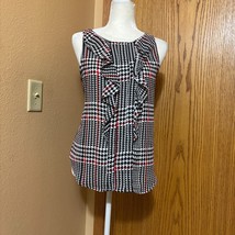 Elle Ladies Small Sleeveless top, red, Black &amp; white pattern - $348.08 MXN