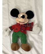 Disney Store Mickey Mouse 17&quot; Plush 2012 Christmas Holiday - $20.79