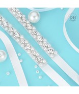 Rhinestone Thin Wedding Belt, Skinny Bridal Rhinestone Belt, Crystal Bel... - $569.25 MXN