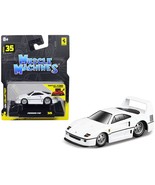 Ferrari F40 White 1/64 Diecast Model Car by Muscle Machines - $660.44 MXN
