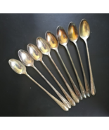 Vtg Set Of 8 Wm Rogers Art Deco Pattern Ice Tea Spoons Silverplate silve... - $413.18 MXN