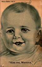 German American Novelty Art Series PC- Baby&#39;s Habits No1-&quot;KISS Me, Mamma&quot; Bkc - £2.71 GBP
