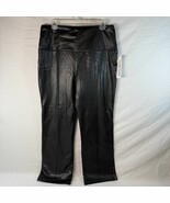 Joie Limited Edition Women's Black Leather Straight Leg Pants XL Tummy Control - $24.90