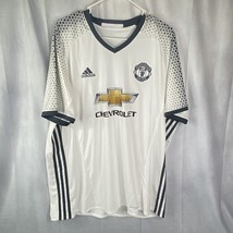 Adidas Manchester United Chevrolet Shirt White &amp; Blue Jersey Size 2XL CLEAN - £29.67 GBP