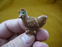 (Y-CHI-HE-11) red HEN chicken carving SOAPSTONE stone figurine I love ch... - £6.75 GBP