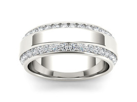Authenticity Guarantee 
14K White Gold 0.900 Ct Diamond Men&#39;s Wedding Ba... - £1,759.26 GBP