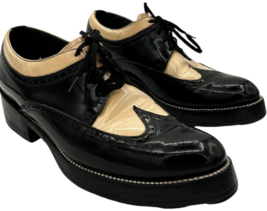 Stacy Baldwin Mens 8D Black/Cream Wingtip Spectator Leather Tuxedo Shoes - $492.96 MXN