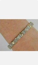 4.50Ct Round Simulated Diamond Woman&#39;s Bracelet  14k Yellow Gold Plated - £244.65 GBP