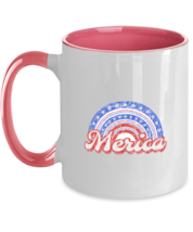 Independence Day Mugs Merica Rainbow, America Pink-2T-Mug  - £14.34 GBP