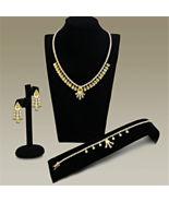 LO2429 - Gold Brass Jewelry Sets with AAA Grade CZ  in Topaz - $184.27 CAD
