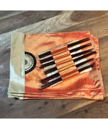 Asian Placemats Chopsticks &amp; Napkins Set Orange &amp;Tan Table Setting For 6... - €12,82 EUR