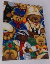 Handcrafted UPC Ycled Fabric Photo Album Hero Bears 100 4X6 Pics Or 200 Biz Cards - £4.77 GBP