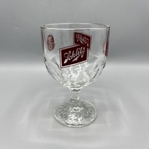 Vintage Schlitz Beer Globe Logo Stemmed Goblet Heavy Glass 6&quot; Tall 16 Oz - $9.89