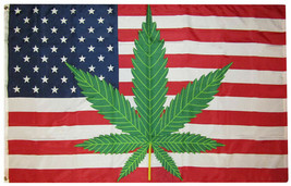 Marijuana Leaf Flag 3&#39;X5&#39; Banner Mary Jane Weed Pot Grass Joint Pot Weed - £15.17 GBP