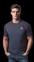 The North Face Men’s 2XL Gray T-Shirt Red Stitching Short Sleeve Activew... - $215.66 MXN