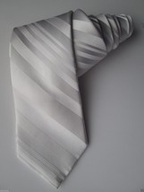 Unknown Brand Shiny Striped Men’s Woven Silk Tie Cream 59x3.5  - $23.74