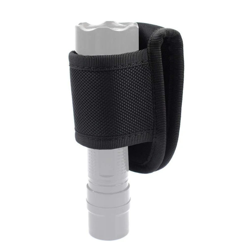 Nylon Weave PU Leather Flashlight Pouch Holster Duty Belt Open Top D Cell - £9.30 GBP