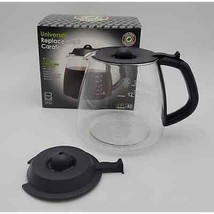 Medelco 12 Cup Glass Universal Replacement Carafe - Black, Cafe Brew Collection. - £14.70 GBP