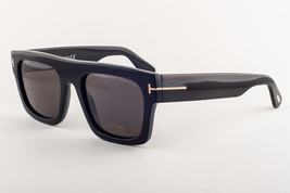 Tom Ford FAUSTO 711 01A Shiny Black / Gray Sunglasses TF711 01A 53mm - £223.36 GBP