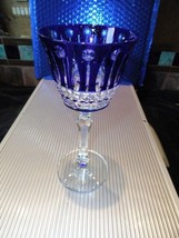 Faberge Xenia Cobalt Blue Crystal Wine Glass  - £153.39 GBP