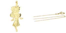 14K Gold Betty Boop Charm, with an 18&quot; Chain, or with an 18&quot; Chain &amp; Gif... - £154.70 GBP