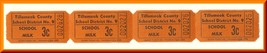 Vintage School Milk Tickets, Four .03 cent Tickets, Circa 1950&#39;s - $5.00