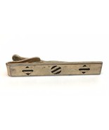 Vtg Tie Bar Clip Signed Swank Gold Tone &amp; Black Shapes with Stripes Mode... - $14.00